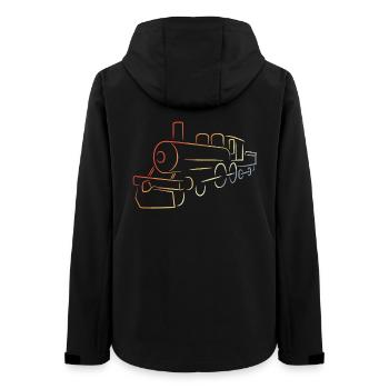 Dessin de locomotive à vapeur - Veste softshell femme recyclée Stanley/Stella - noir - Dos - AI Model Female 172 light (172cm)