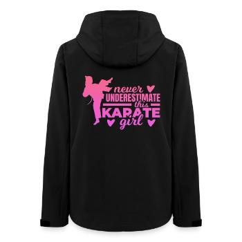 Unterschätze nie ein Karate Mädchen - Frauen Recycelte Softshelljacke von Stanley/Stella - Schwarz - Hinten - AI Model Female 172 light (172cm)