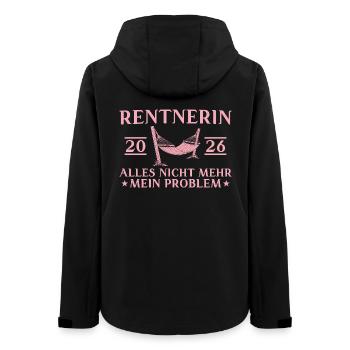 Rentnerin 2026 Kollegin Abschied Rente - Frauen Recycelte Softshelljacke von Stanley/Stella - Schwarz - Hinten - AI Model Female 172 light (172cm)