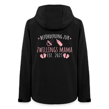 Zwillings Mama 2027 Werdende Eltern Geschenk - Frauen Recycelte Softshelljacke von Stanley/Stella - Schwarz - Hinten - AI Model Female 172 light (172cm)