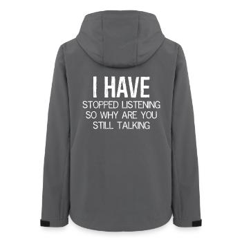 J’ai arrêté d’écouter, alors pourquoi parlons-nous encore - Veste softshell femme recyclée Stanley/Stella - charbon - Dos - AI Model Female 172 light (172cm)
