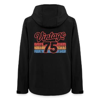 Vintage 75 Retro Design 70er Jahre - Frauen Recycelte Softshelljacke von Stanley/Stella - Schwarz - Hinten - AI Model Female 172 light (172cm)
