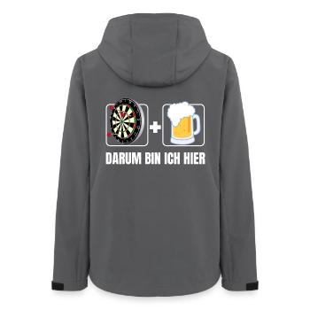Darts and Beer – That's Why I'm Here - Women’s Recycled Softshell Jacket by Stanley/Stella - anthracite - Back - AI Model Female 172 light (172cm)