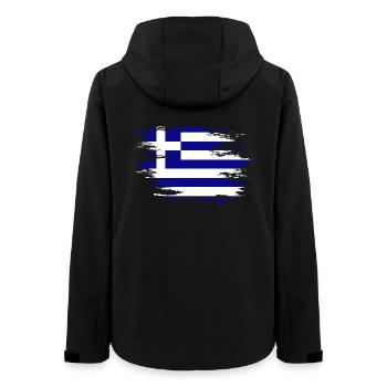 Greece flag used design - Women’s Recycled Softshell Jacket by Stanley/Stella - black - Back - AI Model Female 172 light (172cm)