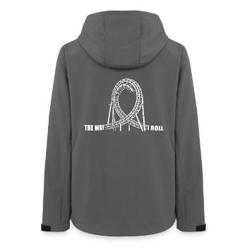 The way I Roll - Achterbahn - Looping - Frauen Recycelte Softshelljacke von Stanley/Stella - Anthrazit - Hinten - AI Model Female 172 light (172cm)