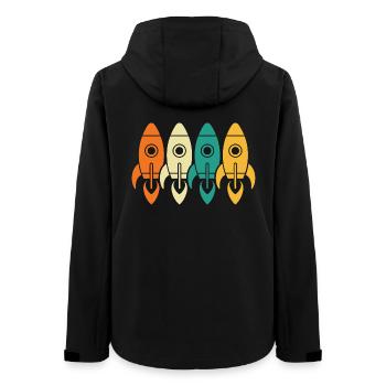 fusées vintage exploration spatiale ingénieur cadeau - Veste softshell femme recyclée Stanley/Stella - noir - Dos - AI Model Female 172 light (172cm)