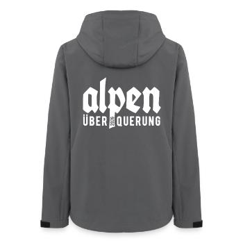 Alpen Überquerung 2026 - Wandern - Frauen Recycelte Softshelljacke von Stanley/Stella - Anthrazit - Hinten - AI Model Female 172 light (172cm)