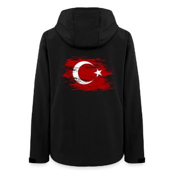 Turkey used - Women’s Recycled Softshell Jacket by Stanley/Stella - black - Back - AI Model Female 172 light (172cm)