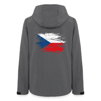 Tschechien Flagge used - Frauen Recycelte Softshelljacke von Stanley/Stella - Anthrazit - Hinten - AI Model Female 172 light (172cm)