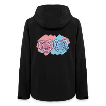 Gender Reveal Baby Shower Pink Or Blue Daddy Loves - Women’s Recycled Softshell Jacket by Stanley/Stella - black - Back - AI Model Female 172 light (172cm)