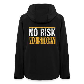 no risk no story - Women’s Recycled Softshell Jacket by Stanley/Stella - black - Back - AI Model Female 172 light (172cm)