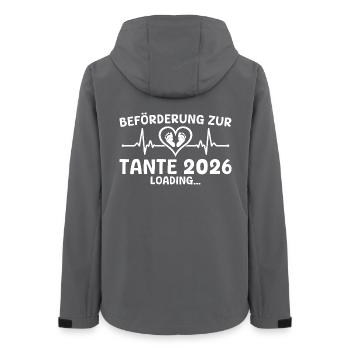 Werdende Tante 2026 loading - Patentante - Frauen Recycelte Softshelljacke von Stanley/Stella - Anthrazit - Hinten - AI Model Female 172 light (172cm)
