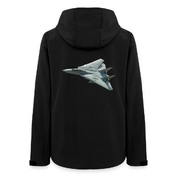 F-14 Tomcat - Frauen Recycelte Softshelljacke von Stanley/Stella - Schwarz - Hinten - AI Model Female 172 light (172cm)