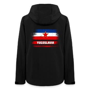 Jugoslawien Vintage Flaggen - Frauen Recycelte Softshelljacke von Stanley/Stella - Schwarz - Hinten - AI Model Female 172 light (172cm)