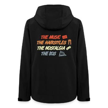 Music Hairstyles Nostalgia 80s - Women’s Recycled Softshell Jacket by Stanley/Stella - black - Back - AI Model Female 172 light (172cm)