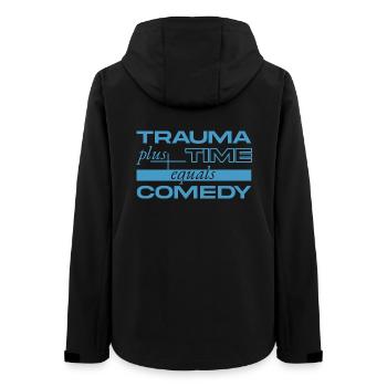Trauma + Zeit = Comedy - Frauen Recycelte Softshelljacke von Stanley/Stella - Schwarz - Hinten - AI Model Female 172 light (172cm)