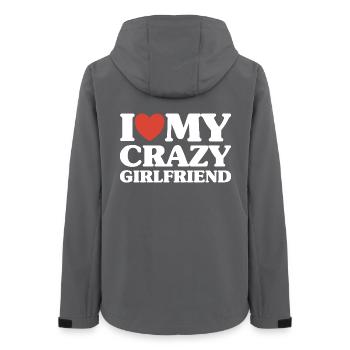 J’aime Ma Copine Folle Cadeau Noël Saint Valentin - Veste softshell femme recyclée Stanley/Stella - charbon - Dos - AI Model Female 172 light (172cm)