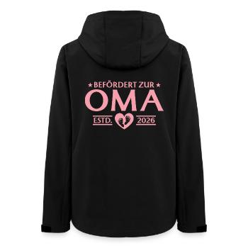 Baby Shower Promoted to Grandma 2026 - Women’s Recycled Softshell Jacket by Stanley/Stella - black - Back - AI Model Female 172 light (172cm)