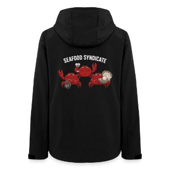 Seafood Syndicate Krabben Mafia Meeresfrüchte - Frauen Recycelte Softshelljacke von Stanley/Stella - Schwarz - Hinten - AI Model Female 172 light (172cm)
