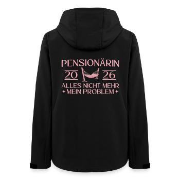 Pensionärin 2026 - Kollegin Abschied Pension - Frauen Recycelte Softshelljacke von Stanley/Stella - Schwarz - Hinten - AI Model Female 172 light (172cm)