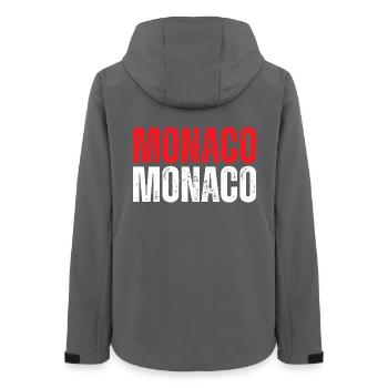 Monaco flag, Monegasque pride - Women’s Recycled Softshell Jacket by Stanley/Stella - anthracite - Back - AI Model Female 172 light (172cm)