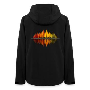 Bäume, Wald, Natur, Wildnis, Outdoor, Reflexion - Frauen Recycelte Softshelljacke von Stanley/Stella - Schwarz - Hinten - AI Model Female 172 light (172cm)