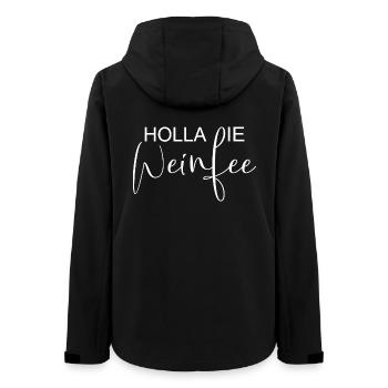 Weißwein Rotwein JGA Vino Wein - Holla die Weinfee - Frauen Recycelte Softshelljacke von Stanley/Stella - Schwarz - Hinten - AI Model Female 172 light (172cm)