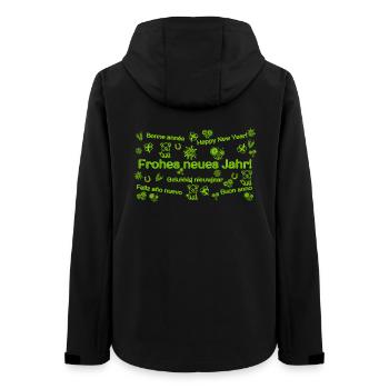 Célébrer la Bonne Année durablement Symboles porte-bonheur - Veste softshell femme recyclée Stanley/Stella - noir - Dos - AI Model Female 172 light (172cm)