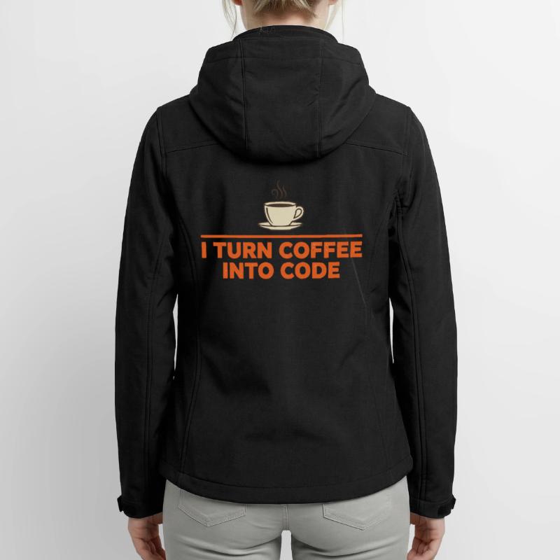 I Turn Coffee Into Code – Programmierer Retro Frauen Recycelte Softshelljacke von Stanley/Stella
