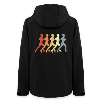Vintage Läuferin - Frauen Recycelte Softshelljacke von Stanley/Stella - Schwarz - Hinten - AI Model Female 172 light (172cm)