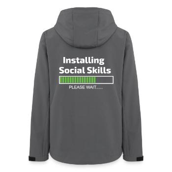Social Skills Loading Funny Software Programmer - Women’s Recycled Softshell Jacket by Stanley/Stella - anthracite - Back - AI Model Female 172 light (172cm)