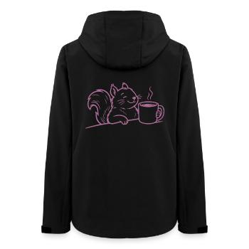 Illustration du café Écureuil Amour du café - Veste softshell femme recyclée Stanley/Stella - noir - Dos - AI Model Female 172 light (172cm)