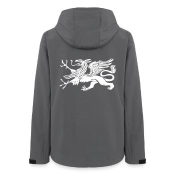 Rostock Greif - Vogel Greif - Frauen Recycelte Softshelljacke von Stanley/Stella - Anthrazit - Hinten - AI Model Female 172 light (172cm)