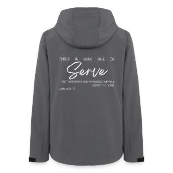There Is Only One to Serve - Joshua 24:15 - Women’s Recycled Softshell Jacket by Stanley/Stella - anthracite - Back - AI Model Female 172 light (172cm)