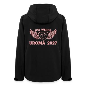 Ich werde Uroma 2027 – Werdende Urgroßmutter - Frauen Recycelte Softshelljacke von Stanley/Stella - Schwarz - Hinten - AI Model Female 172 light (172cm)