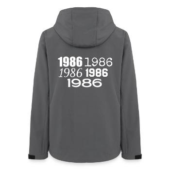 1986 - Women’s Recycled Softshell Jacket by Stanley/Stella - anthracite - Back - AI Model Female 172 light (172cm)