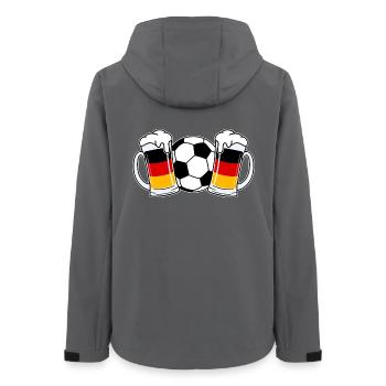 Fussball Deutschland Bier - Frauen Recycelte Softshelljacke von Stanley/Stella - Anthrazit - Hinten - AI Model Female 172 light (172cm)
