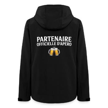 Offizieller Partner Apéro Paar Humor Apéro - Frauen Recycelte Softshelljacke von Stanley/Stella - Schwarz - Hinten - AI Model Female 172 light (172cm)