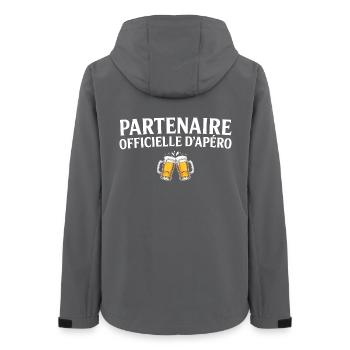 Partenaire Officielle Apéro Couple Humour Apéro - Veste softshell femme recyclée Stanley/Stella - charbon - Dos - AI Model Female 172 light (172cm)