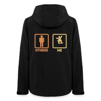 Skater Strichmännchen - Frauen Recycelte Softshelljacke von Stanley/Stella - Schwarz - Hinten - AI Model Female 172 light (172cm)
