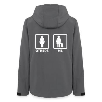 Katzenbesitzerin Strichfiguren - Frauen Recycelte Softshelljacke von Stanley/Stella - Anthrazit - Hinten - AI Model Female 172 light (172cm)