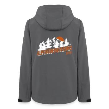 Alpen Überquerung 2026 - Wandern - Frauen Recycelte Softshelljacke von Stanley/Stella - Anthrazit - Hinten - AI Model Female 172 light (172cm)