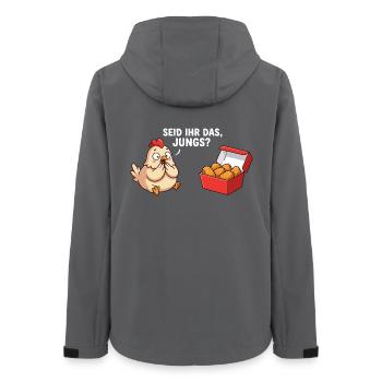 Are You the Guys Chicken Chicken Nuggets - Women’s Recycled Softshell Jacket by Stanley/Stella - anthracite - Back - AI Model Female 172 light (172cm)