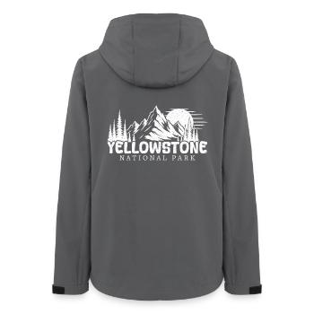 Yellowstone National Park Hiking Hiker - Women’s Recycled Softshell Jacket by Stanley/Stella - anthracite - Back - AI Model Female 172 light (172cm)