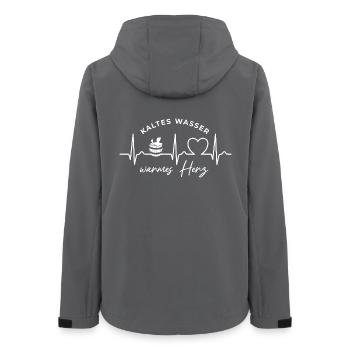 Kaltes Wasser, warmes Herz, Eisbaden, EKG, Puls - Frauen Recycelte Softshelljacke von Stanley/Stella - Anthrazit - Hinten - AI Model Female 172 light (172cm)