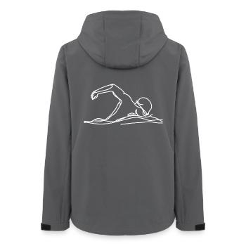 Competition Swimmer Graphic - Women’s Recycled Softshell Jacket by Stanley/Stella - anthracite - Back - AI Model Female 172 light (172cm)