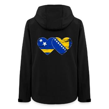 Curacao_Bosnien_Flagge_Herz_used - Frauen Recycelte Softshelljacke von Stanley/Stella - Schwarz - Hinten - AI Model Female 172 light (172cm)