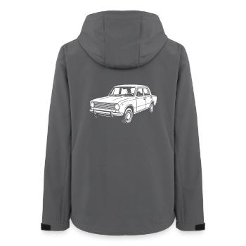 Straßenklassiker Ostblock - Frauen Recycelte Softshelljacke von Stanley/Stella - Anthrazit - Hinten - AI Model Female 172 light (172cm)