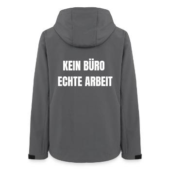 Kein Büro Echte Arbeit | Handwerk Shirt - Frauen Recycelte Softshelljacke von Stanley/Stella - Anthrazit - Hinten - AI Model Female 172 light (172cm)