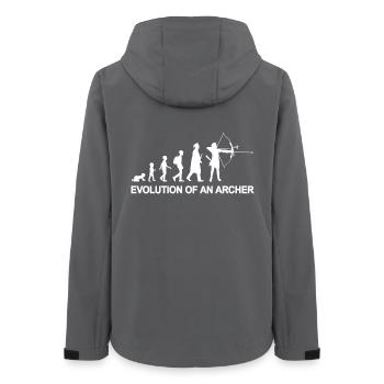 Kind zum Bogenschützen - Frauen Recycelte Softshelljacke von Stanley/Stella - Anthrazit - Hinten - AI Model Female 172 light (172cm)